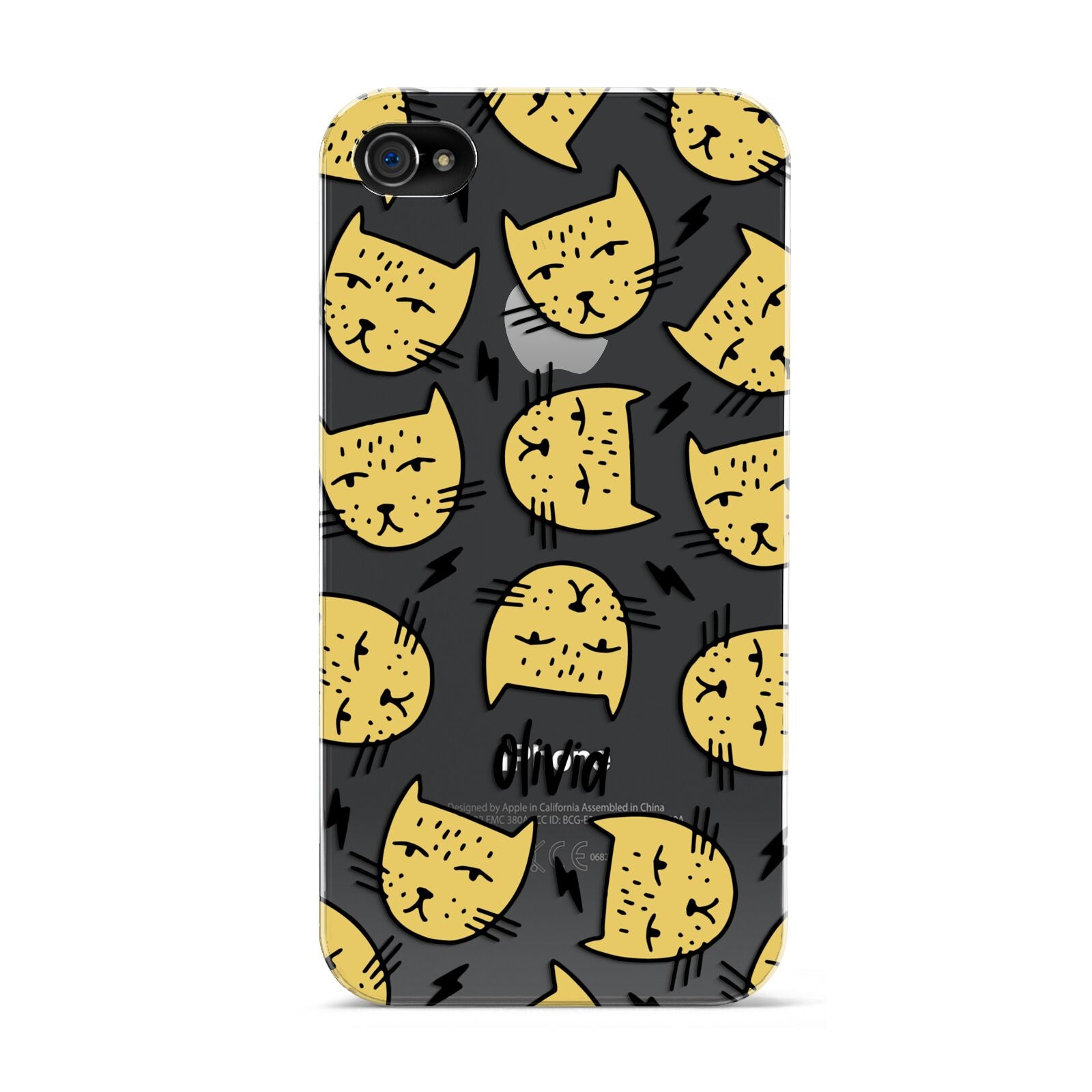 Lightning Cat Face Custom Apple iPhone 4s Case