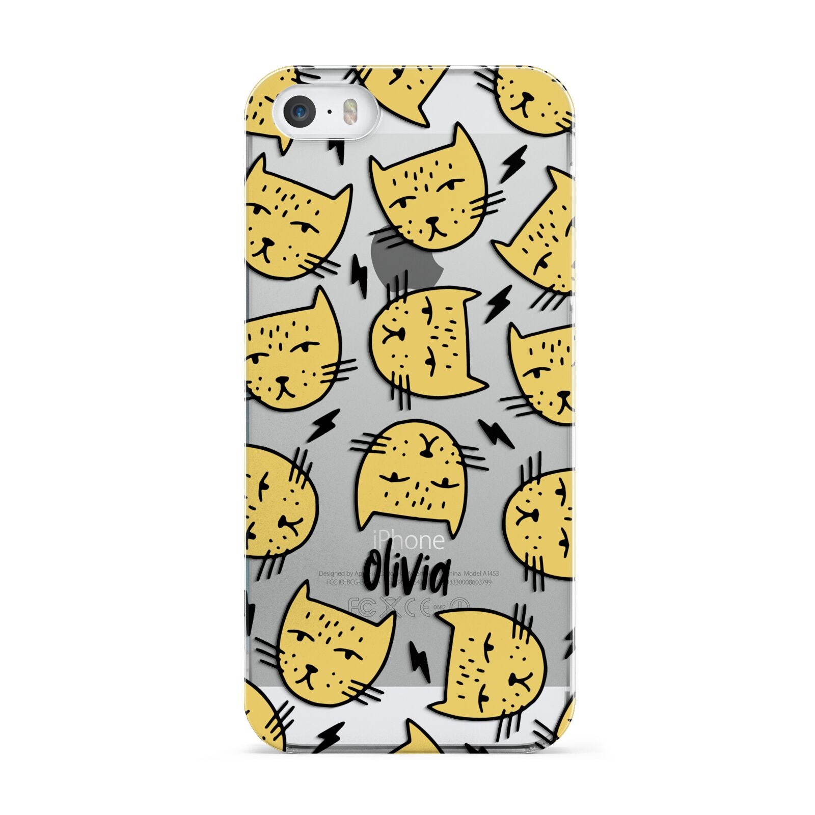 Lightning Cat Face Custom Apple iPhone 5 Case