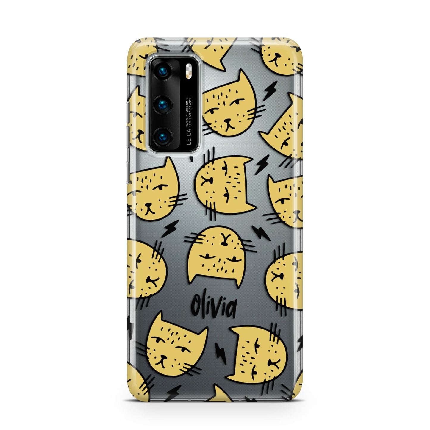 Lightning Cat Face Custom Huawei P40 Phone Case