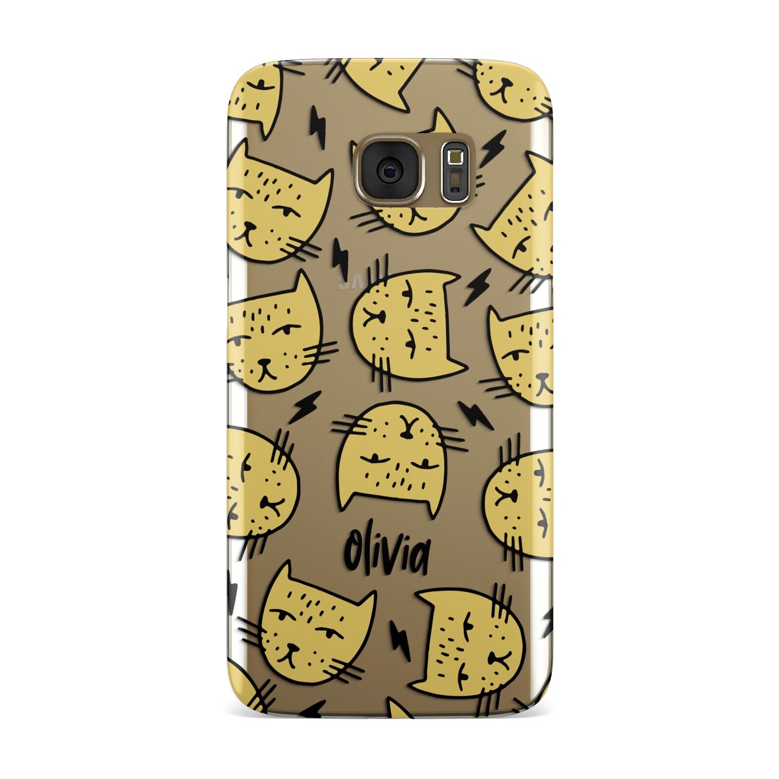 Lightning Cat Face Custom Samsung Galaxy Case