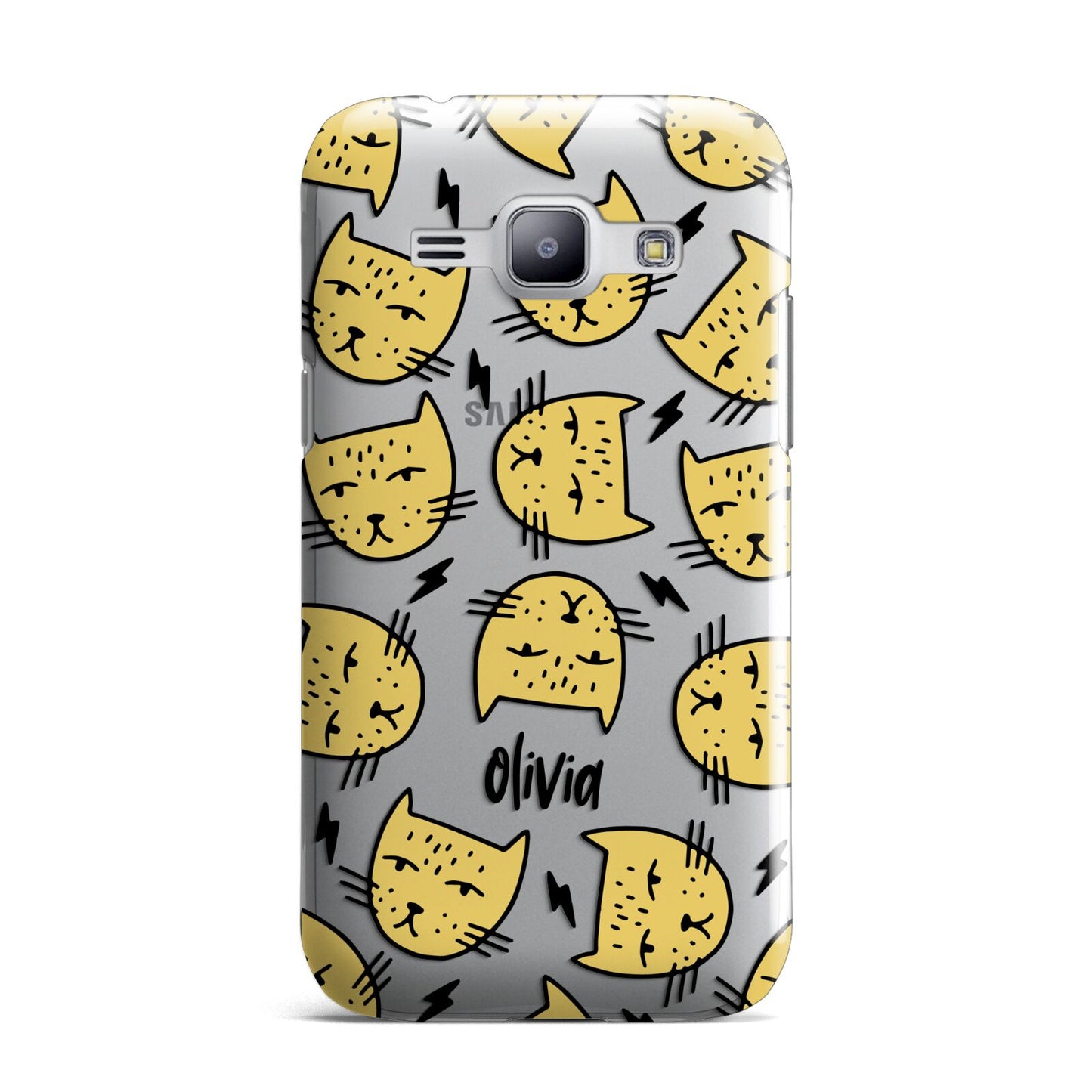 Lightning Cat Face Custom Samsung Galaxy J1 2015 Case