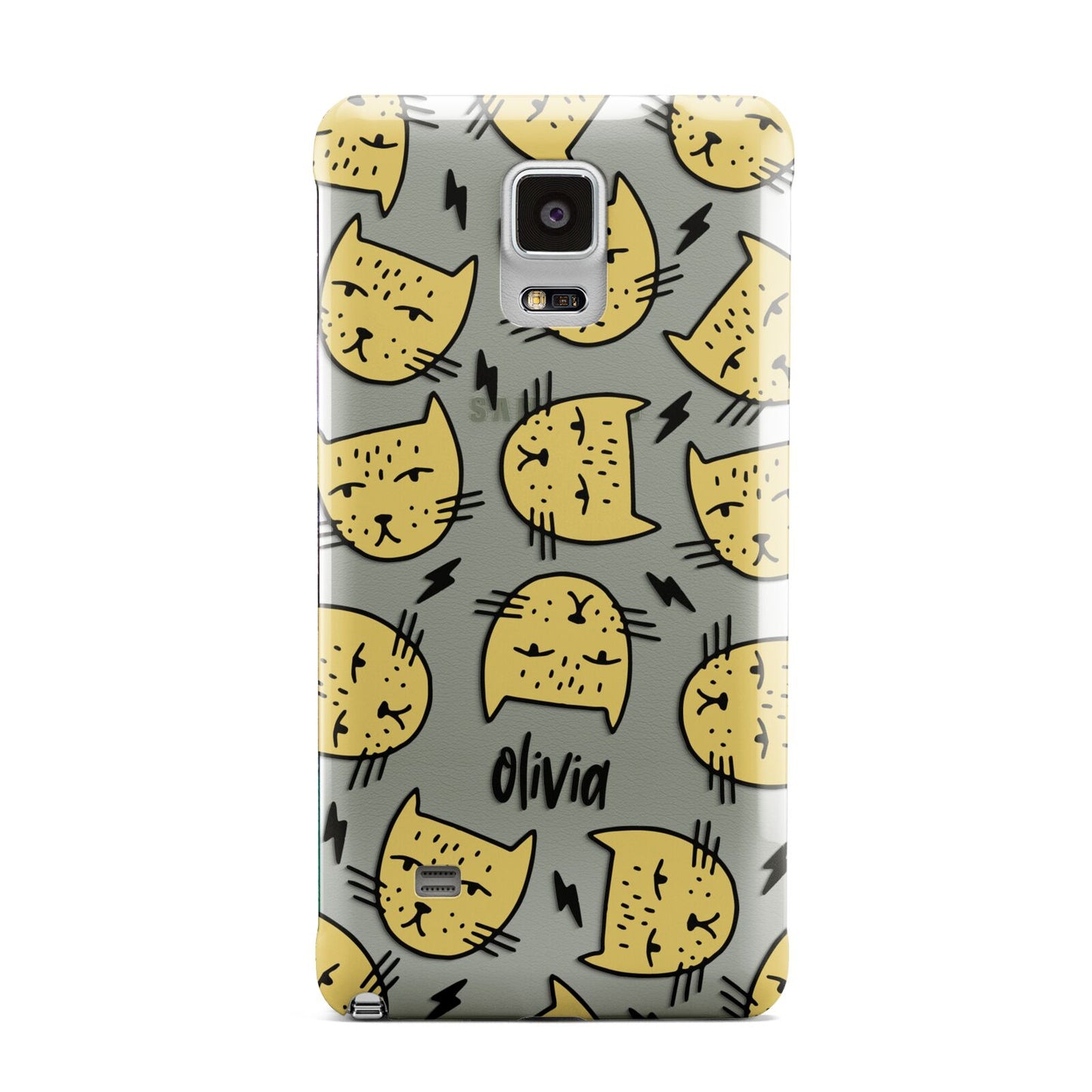 Lightning Cat Face Custom Samsung Galaxy Note 4 Case