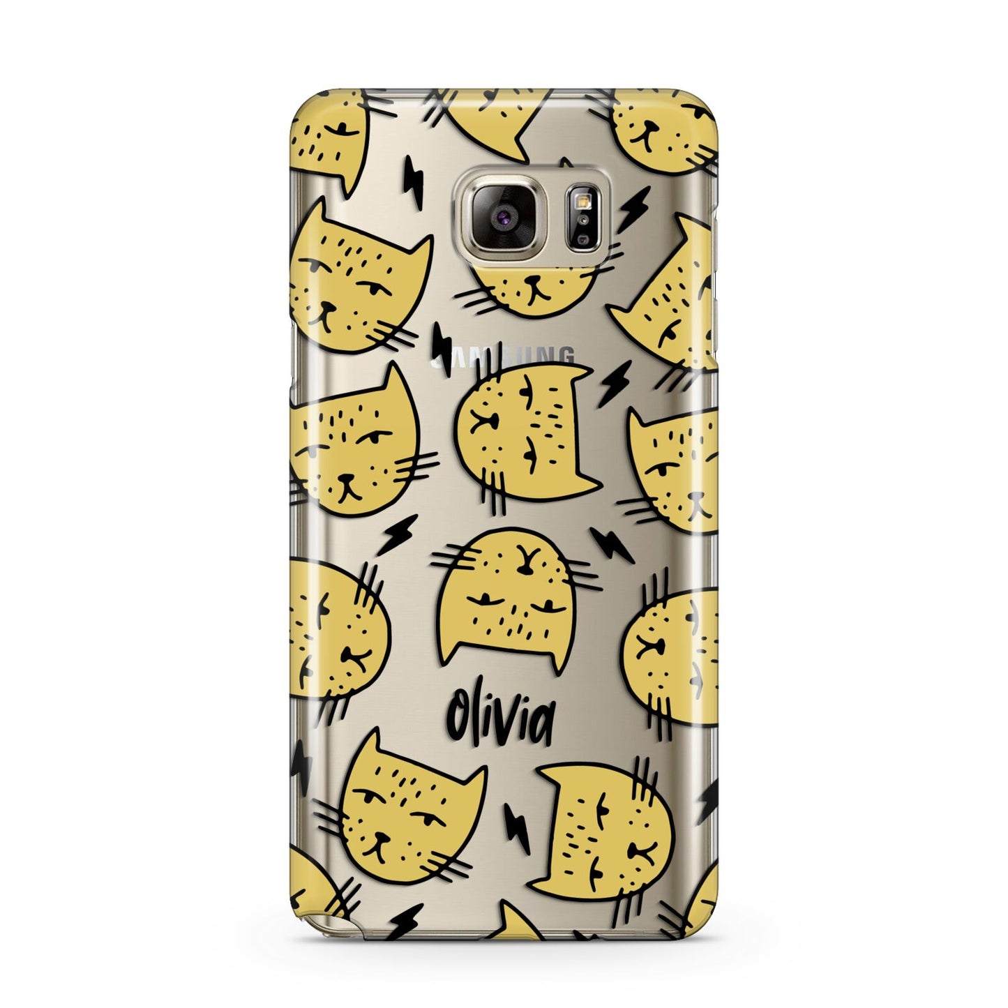 Lightning Cat Face Custom Samsung Galaxy Note 5 Case