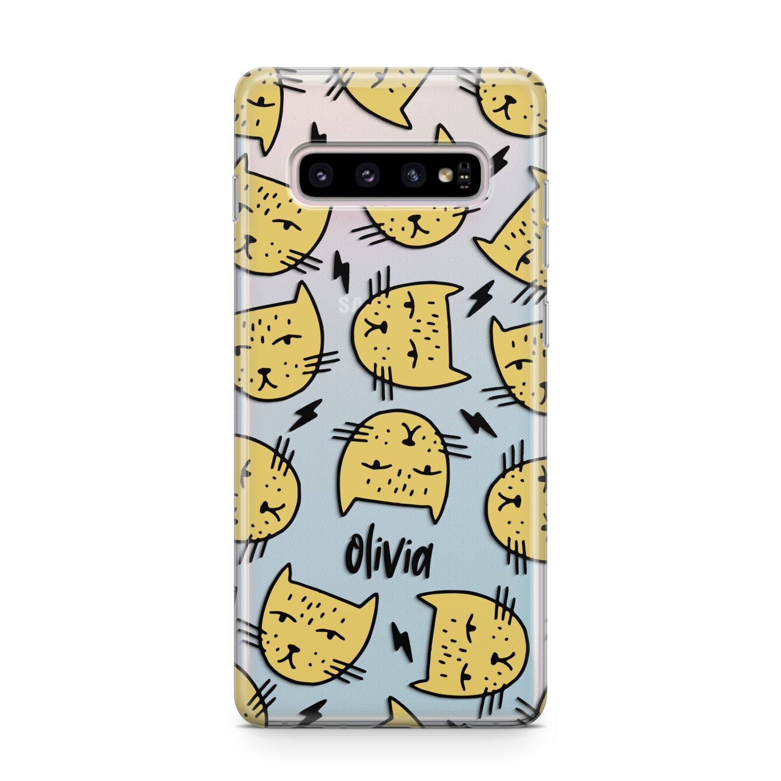 Lightning Cat Face Custom Samsung Galaxy S10 Plus Case