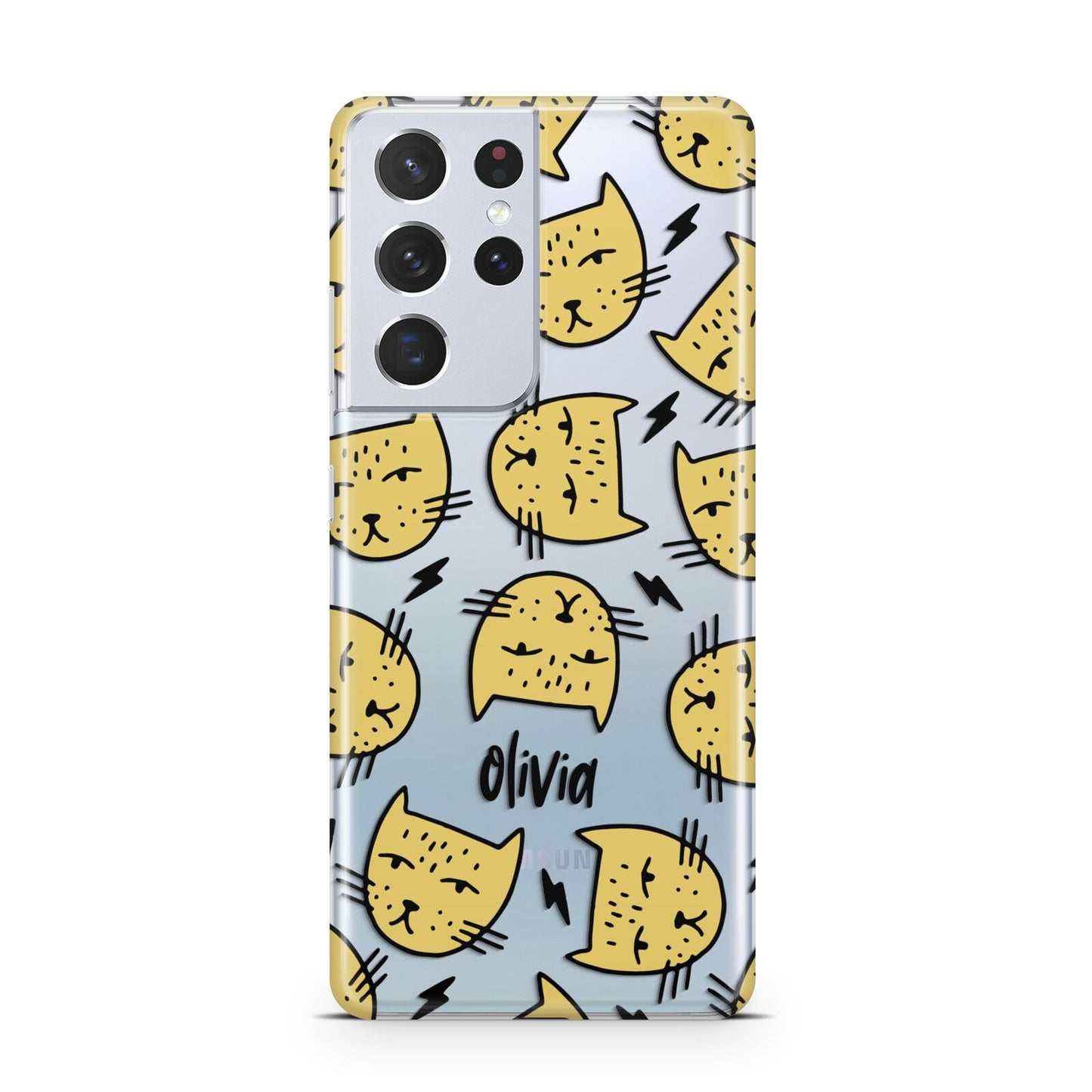 Lightning Cat Face Custom Samsung S21 Ultra Case