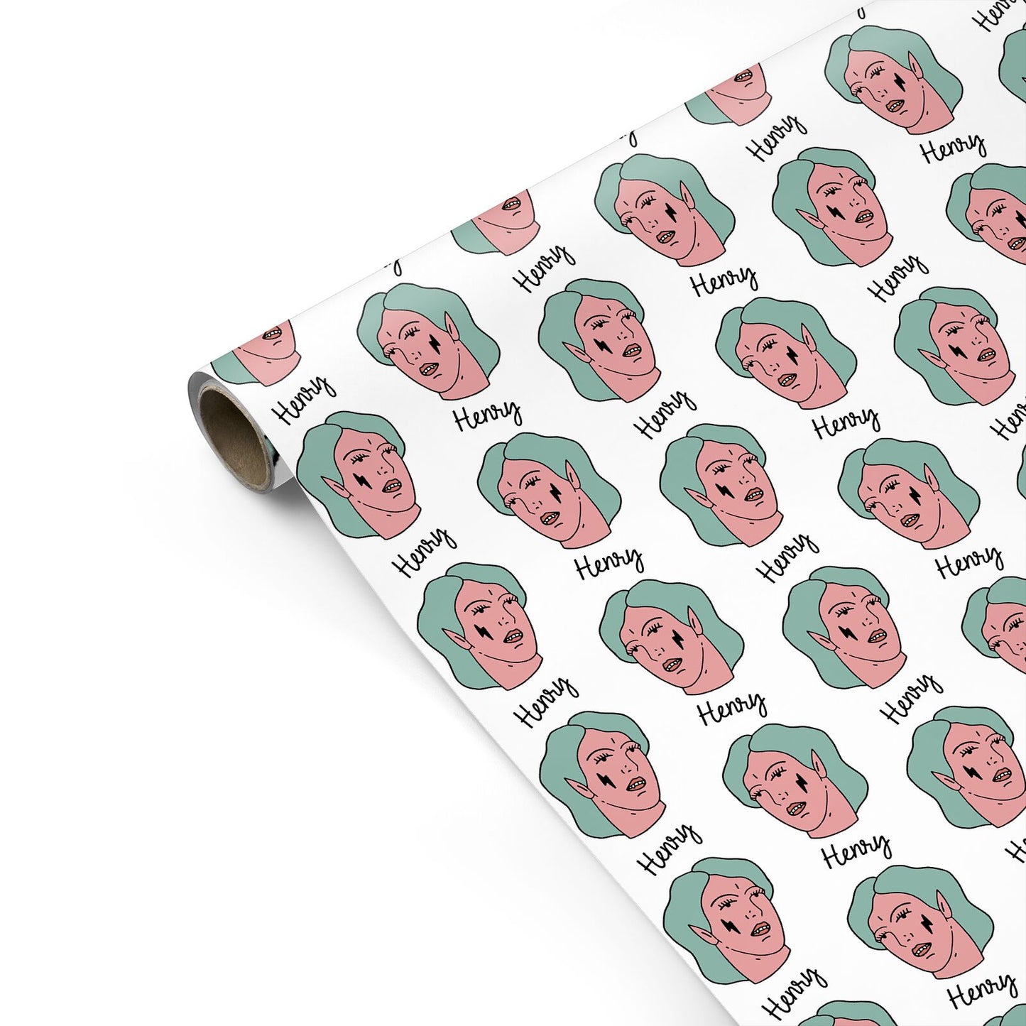 Lightning Fang Face Custom Personalised Gift Wrap