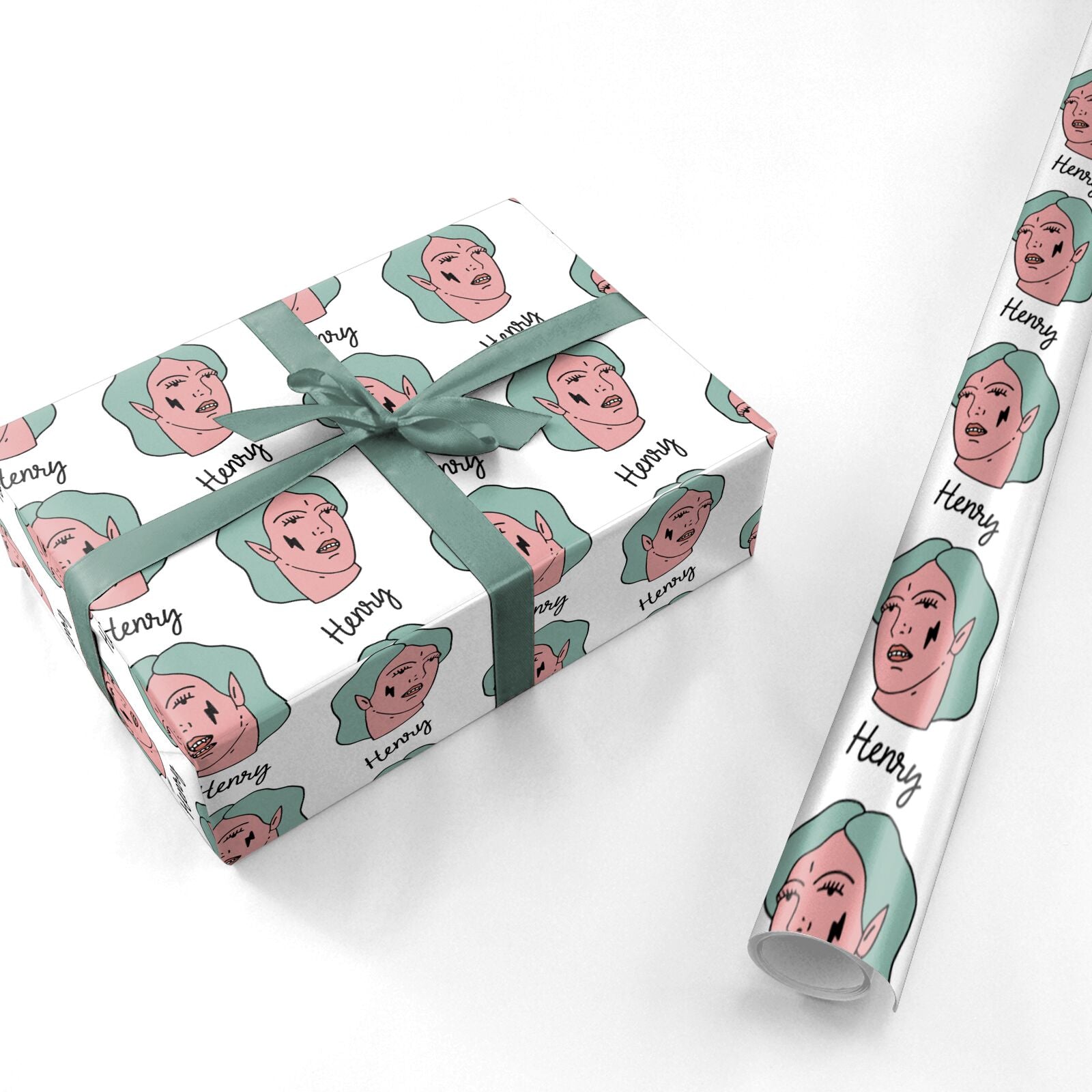 Lightning Fang Face Custom Personalised Wrapping Paper