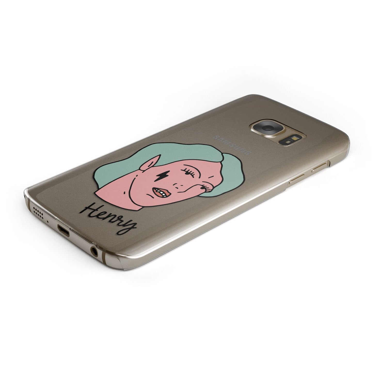 Lightning Fang Face Custom Protective Samsung Galaxy Case Angled Image