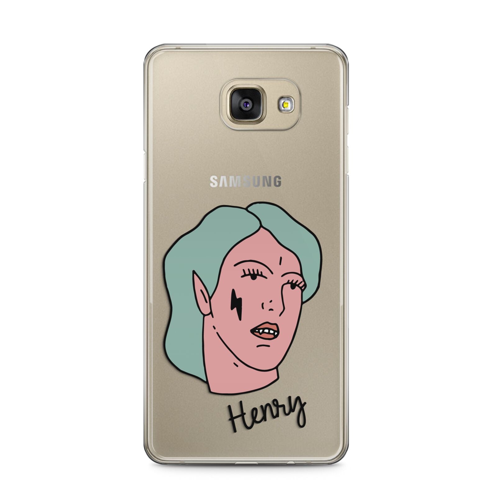 Lightning Fang Face Custom Samsung Galaxy A5 2016 Case on gold phone