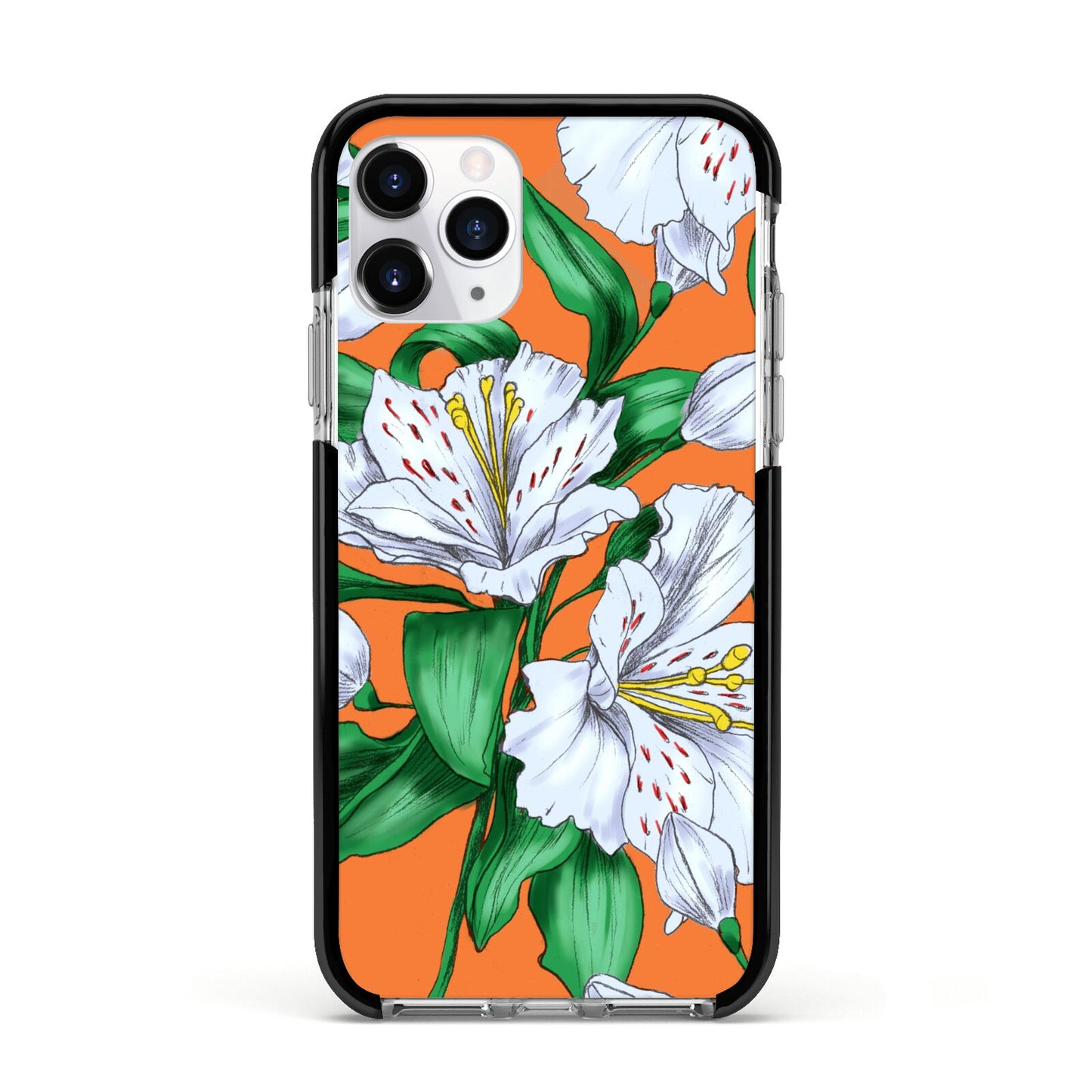 Lily Apple iPhone 11 Pro in Silver with Black Impact Case