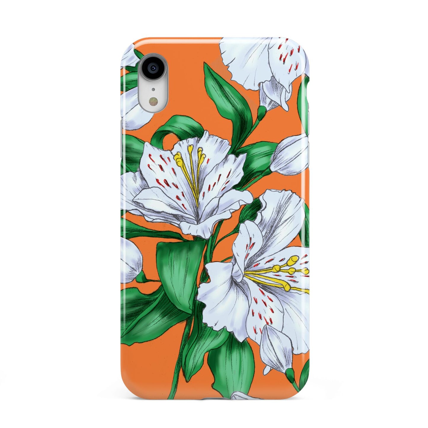 Lily Apple iPhone XR White 3D Tough Case