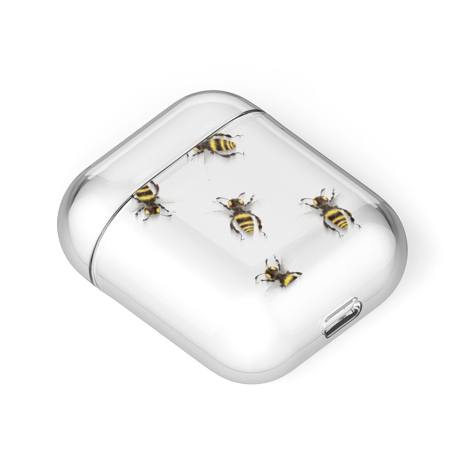 Little Watercolour Bees AirPods Case Laid Flat