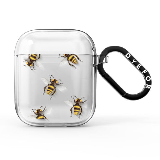 Little Watercolour Bees AirPods Clear Case