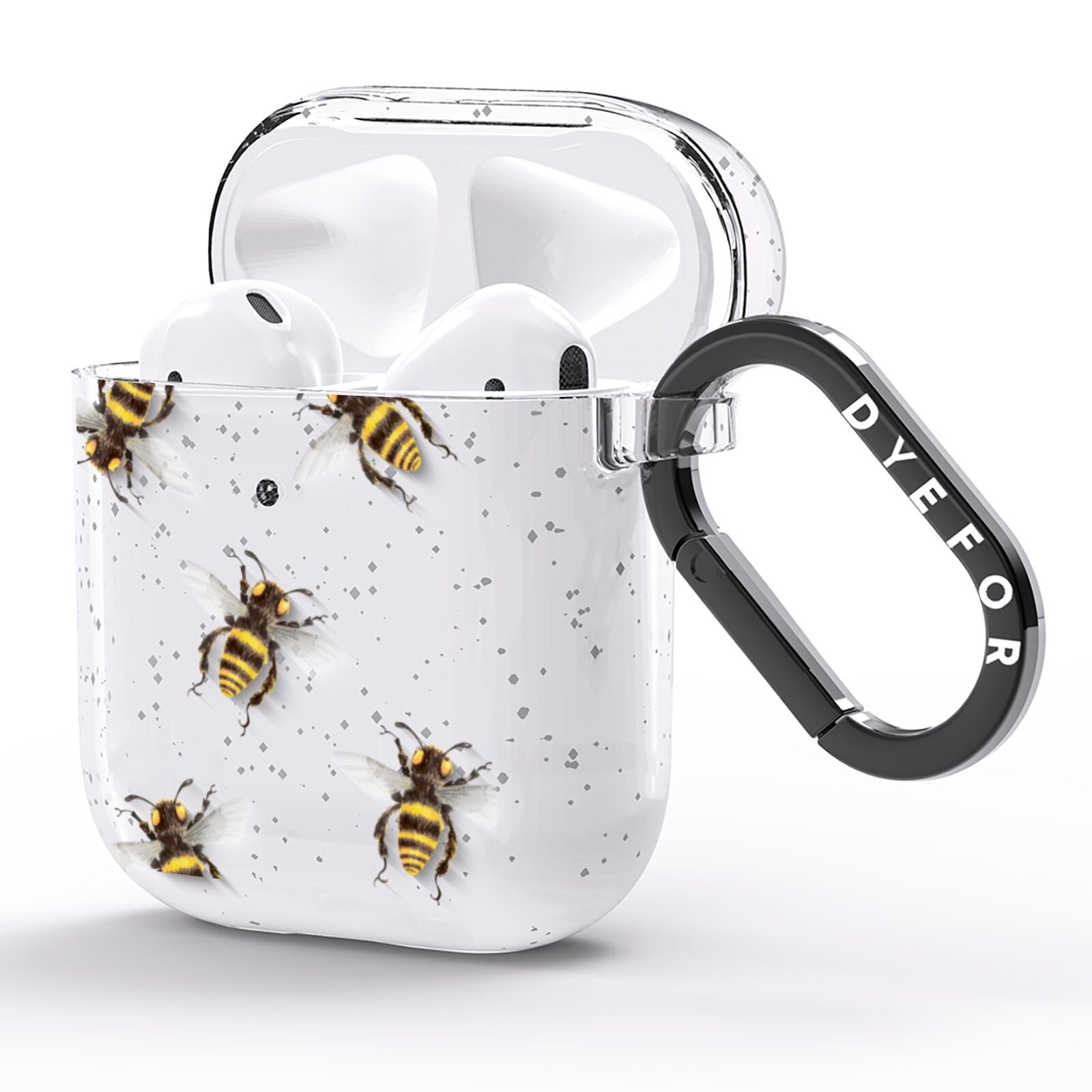 Little Watercolour Bees AirPods Glitter Case Side Image