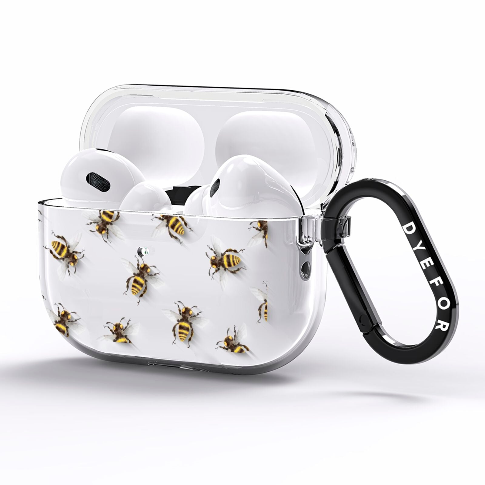 Little Watercolour Bees AirPods Pro Clear Case Side Image