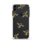 Little Watercolour Bees Apple iPhone Xs Max Impact Case White Edge on Black Phone