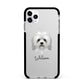 Lo wchen Personalised Apple iPhone 11 Pro Max in Silver with Black Impact Case