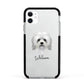 Lo wchen Personalised Apple iPhone 11 in White with Black Impact Case