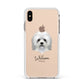 Lo wchen Personalised Apple iPhone Xs Max Impact Case White Edge on Gold Phone