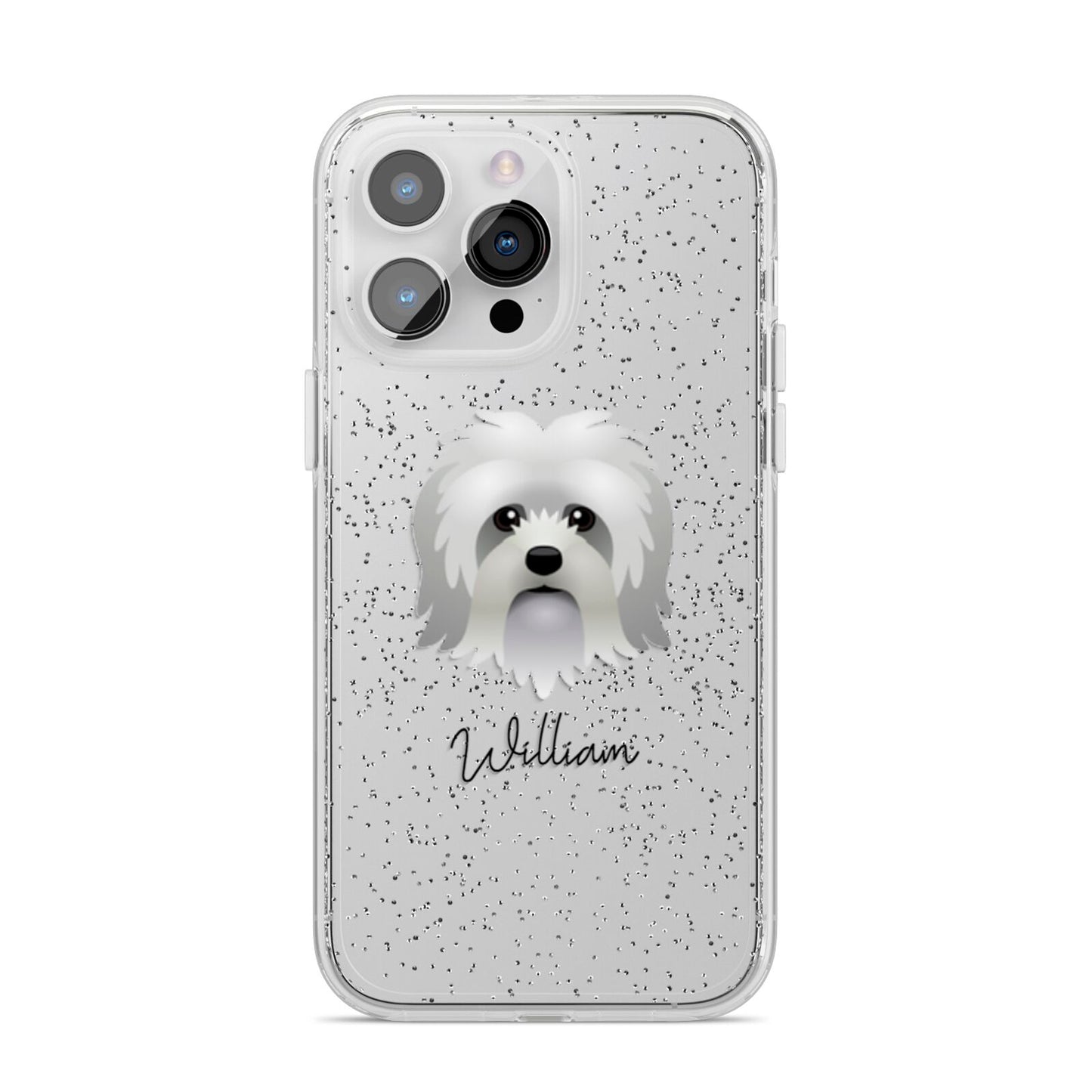 Lo wchen Personalised iPhone 14 Pro Max Glitter Tough Case Silver