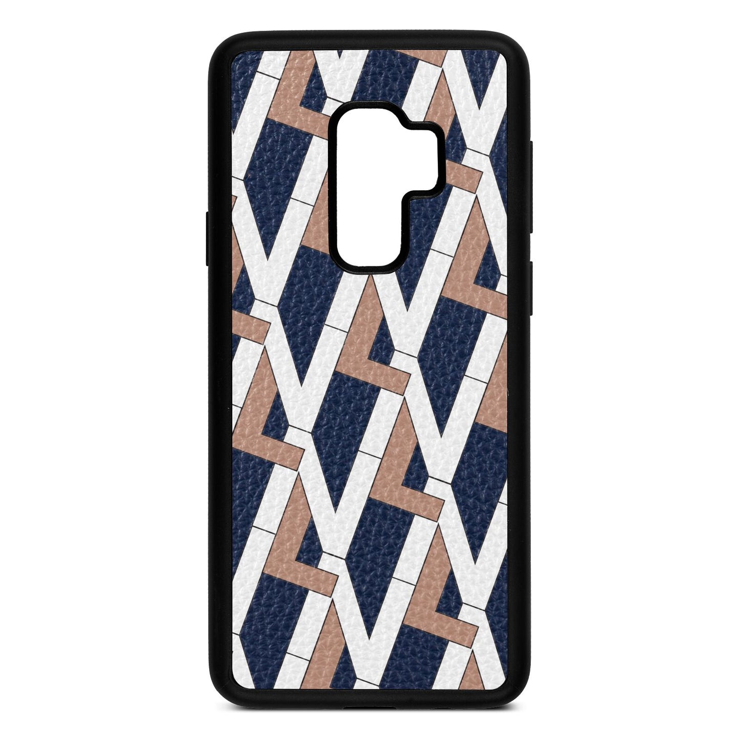 Logo Navy Blue Pebble Leather Samsung S9 Plus Case