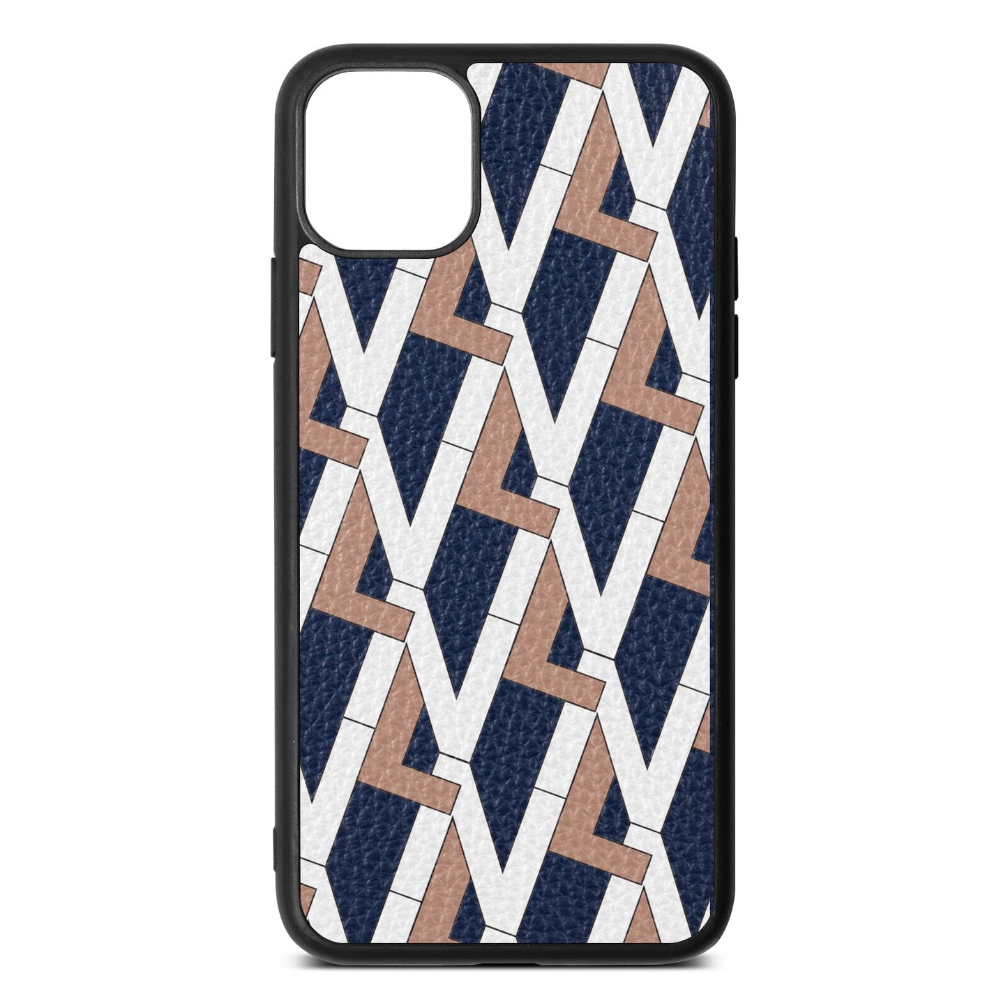 Logo Navy Blue Pebble Leather iPhone 11 Pro Max Case