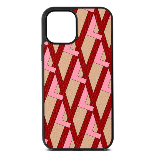 Logo Nude Pebble Leather iPhone 12 Case