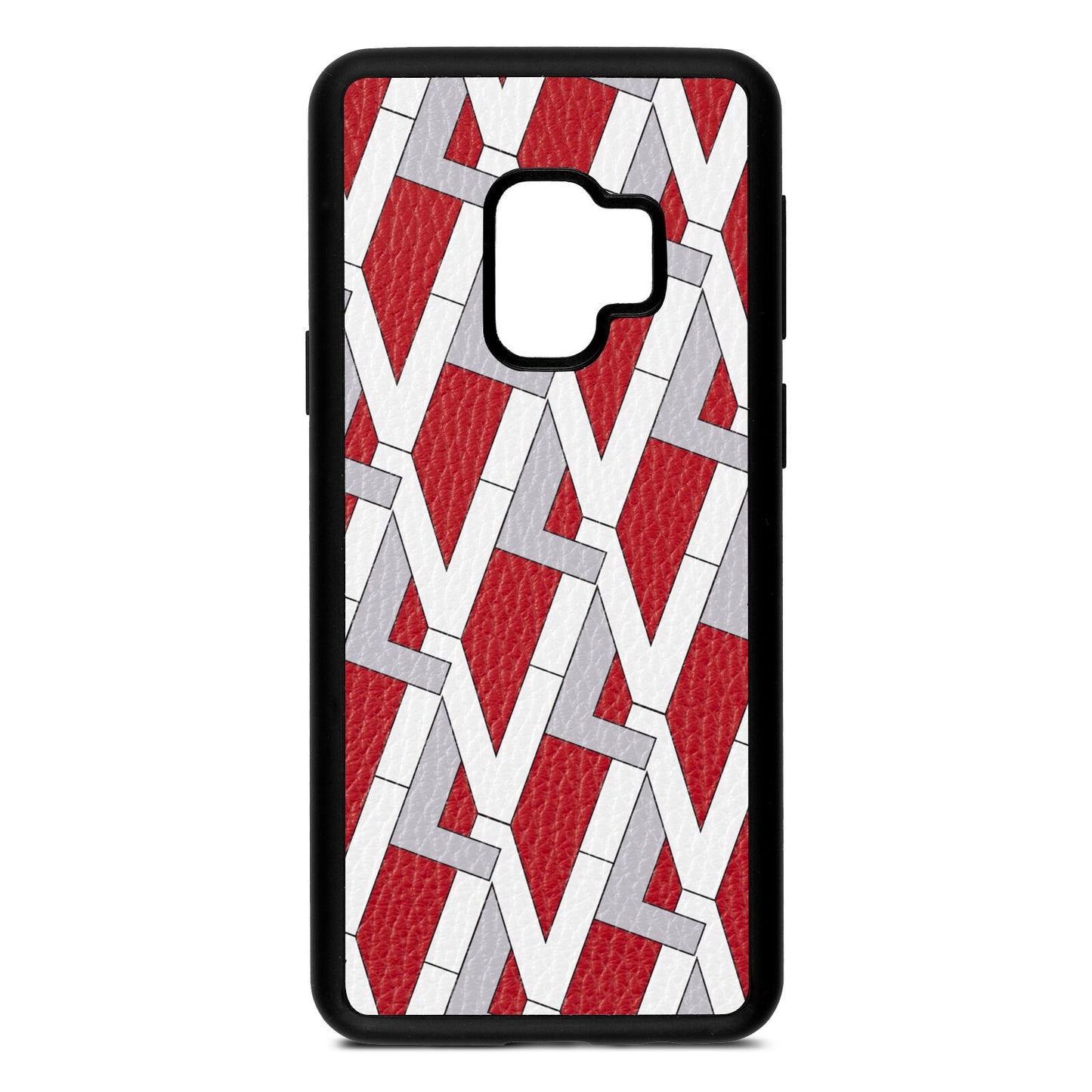 Logo Red Pebble Leather Samsung S9 Case