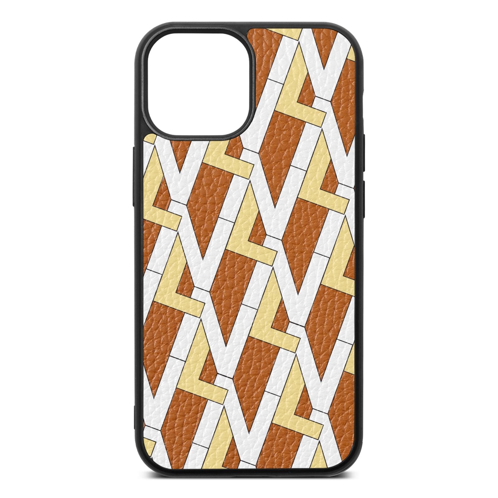 Logo Pebble Leather Tan iPhone Case