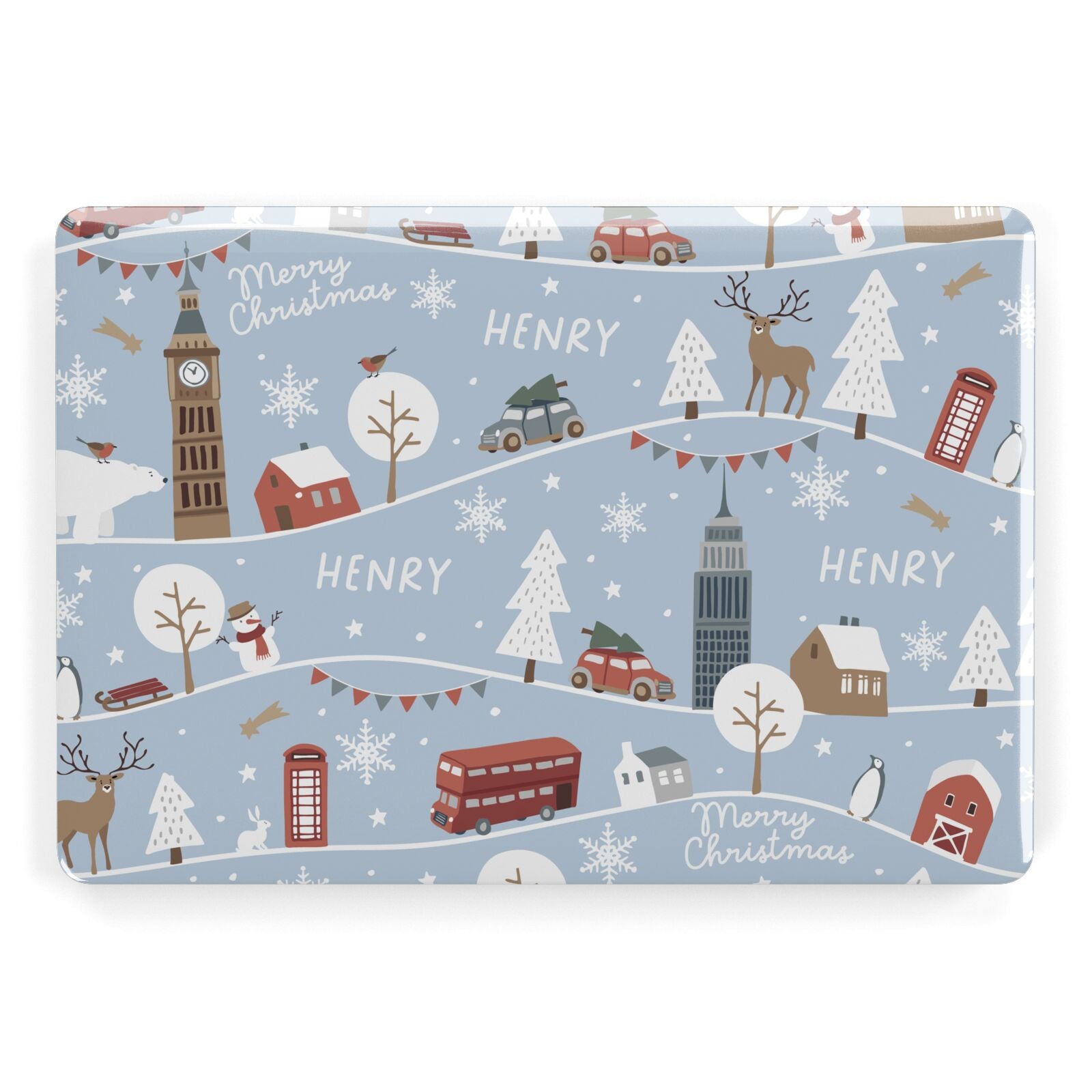 London Christmas Scene Personalised Apple MacBook Case