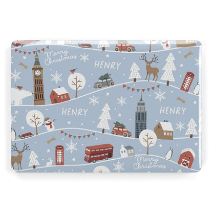 London Christmas Scene Personalised Apple MacBook Case