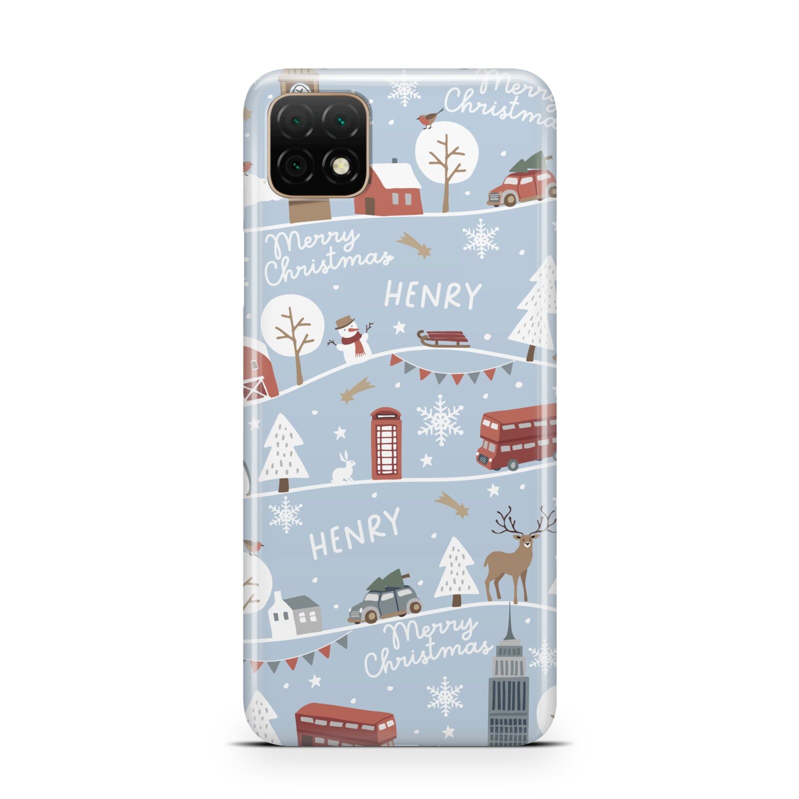 London Christmas Scene Personalised Huawei Enjoy 20 Phone Case