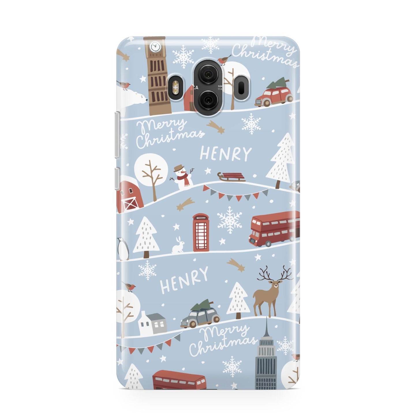 London Christmas Scene Personalised Huawei Mate 10 Protective Phone Case