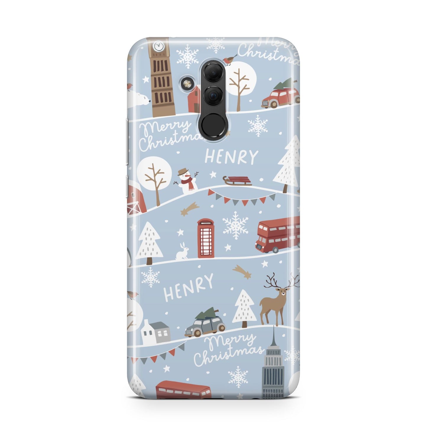 London Christmas Scene Personalised Huawei Mate 20 Lite