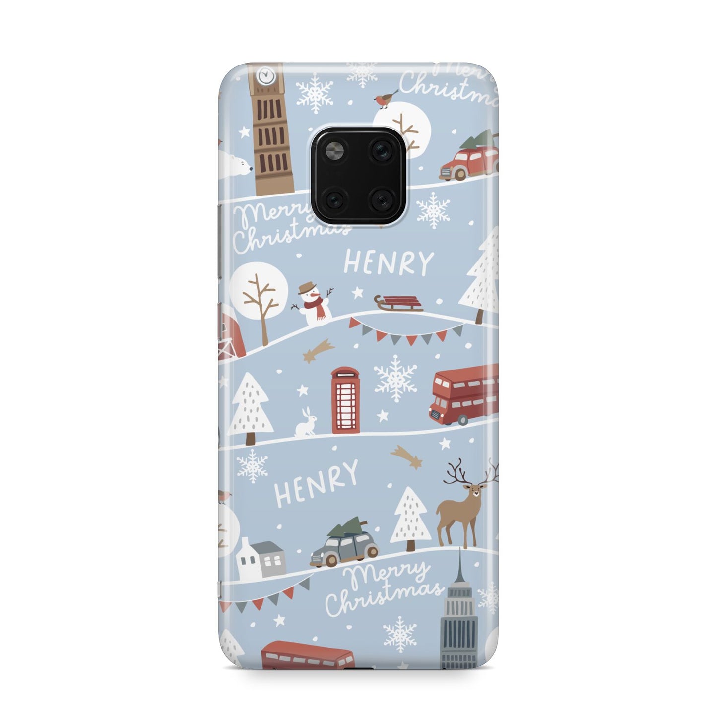 London Christmas Scene Personalised Huawei Mate 20 Pro Phone Case