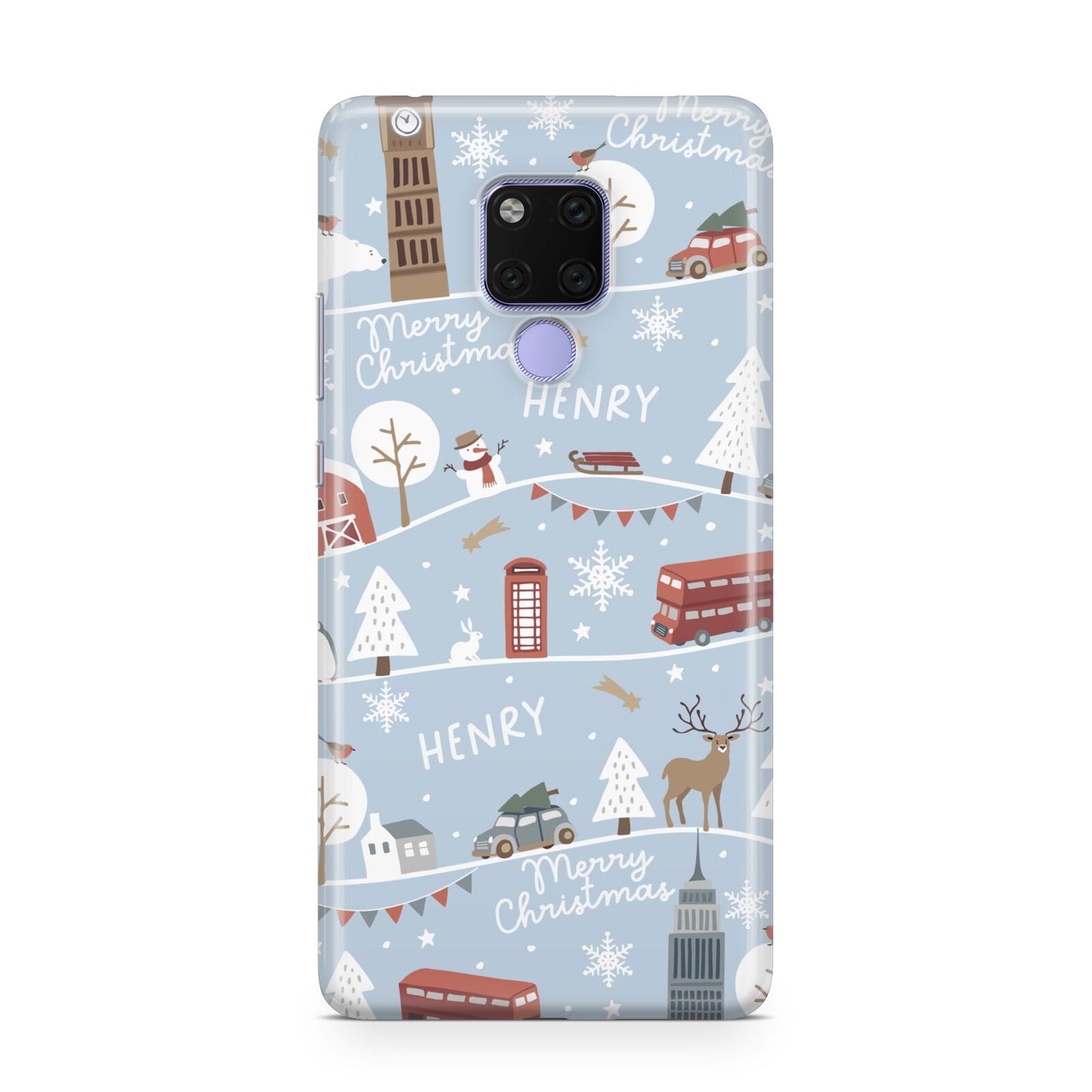 London Christmas Scene Personalised Huawei Mate 20X Phone Case