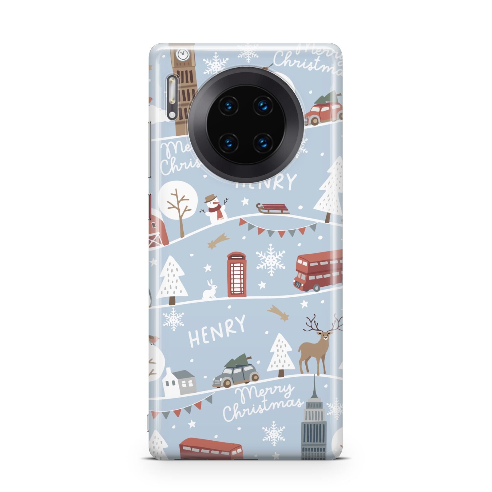 London Christmas Scene Personalised Huawei Mate 30 Pro Phone Case