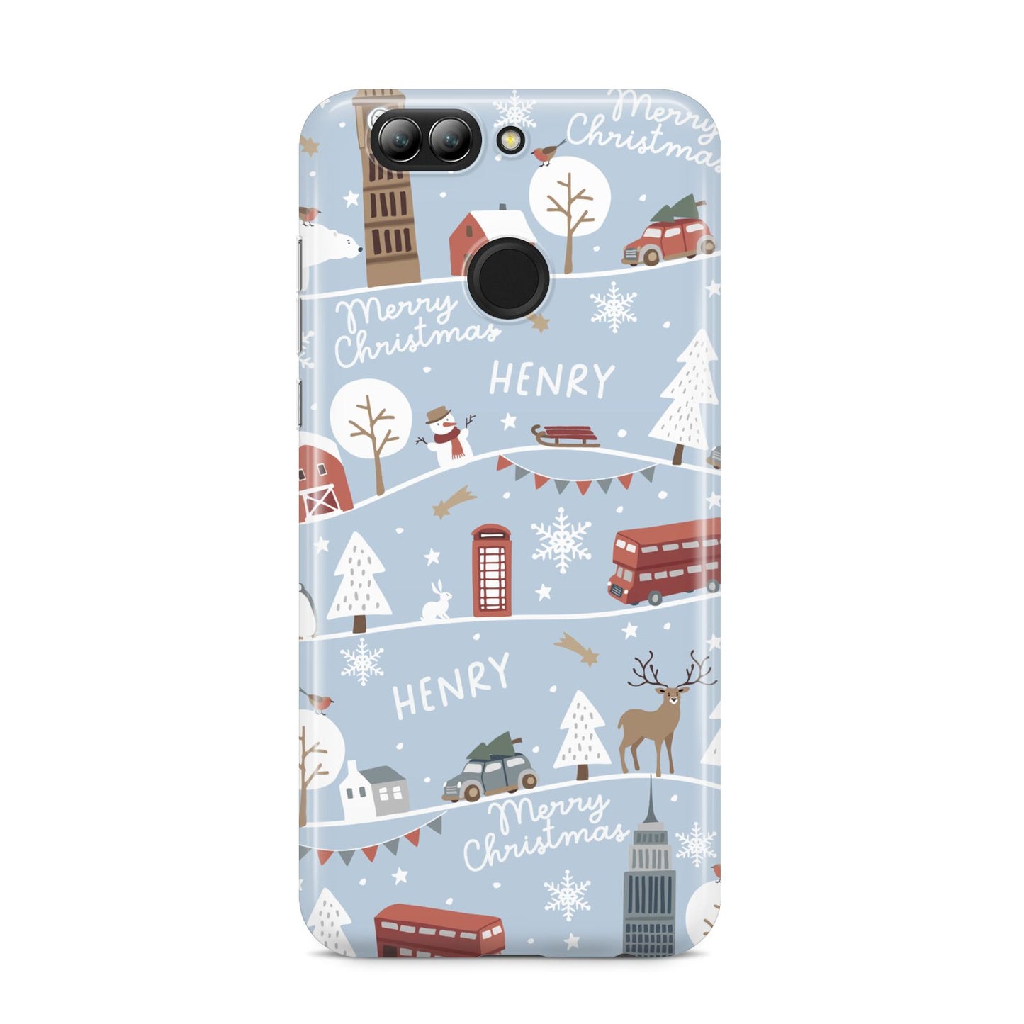 London Christmas Scene Personalised Huawei Nova 2s Phone Case