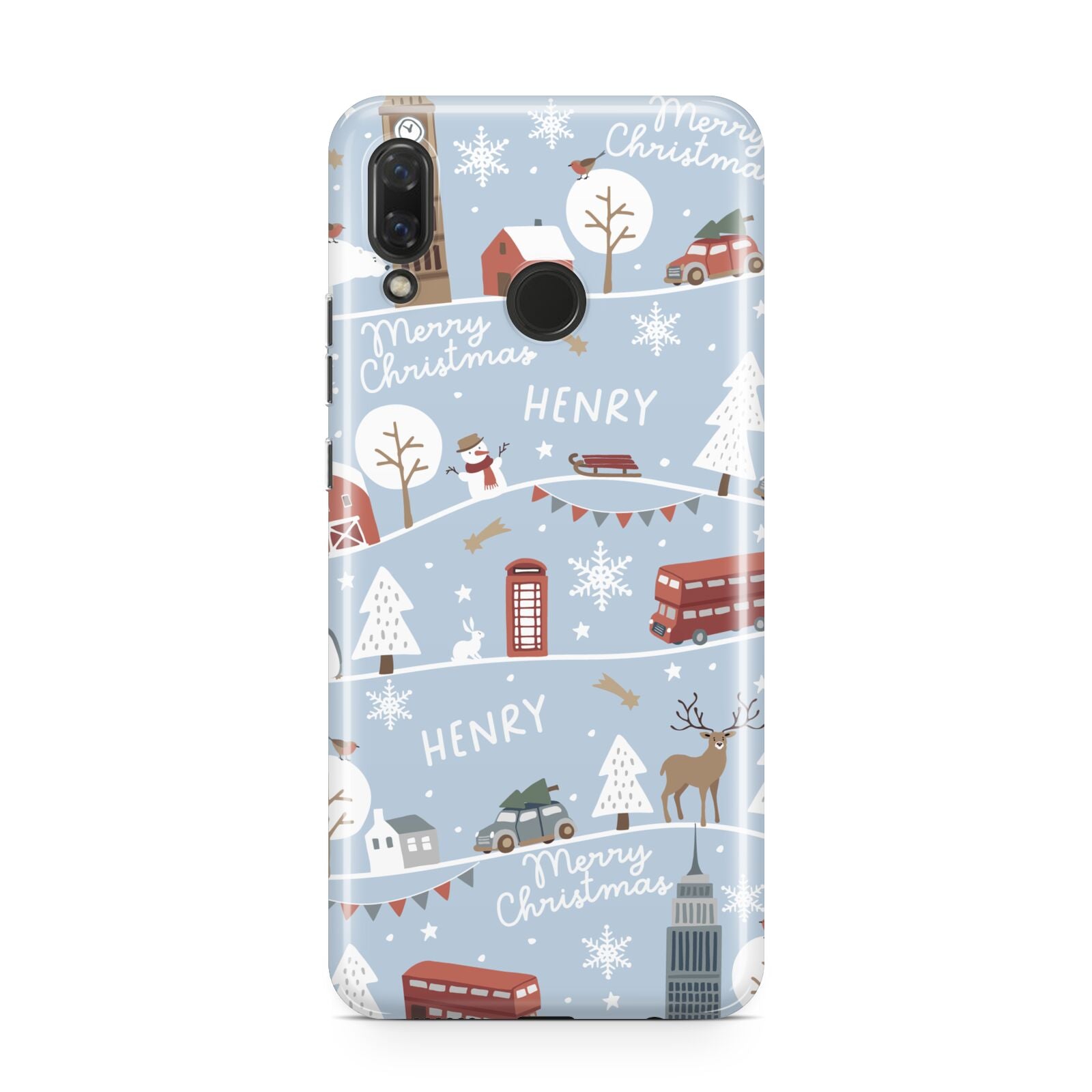 London Christmas Scene Personalised Huawei Nova 3 Phone Case