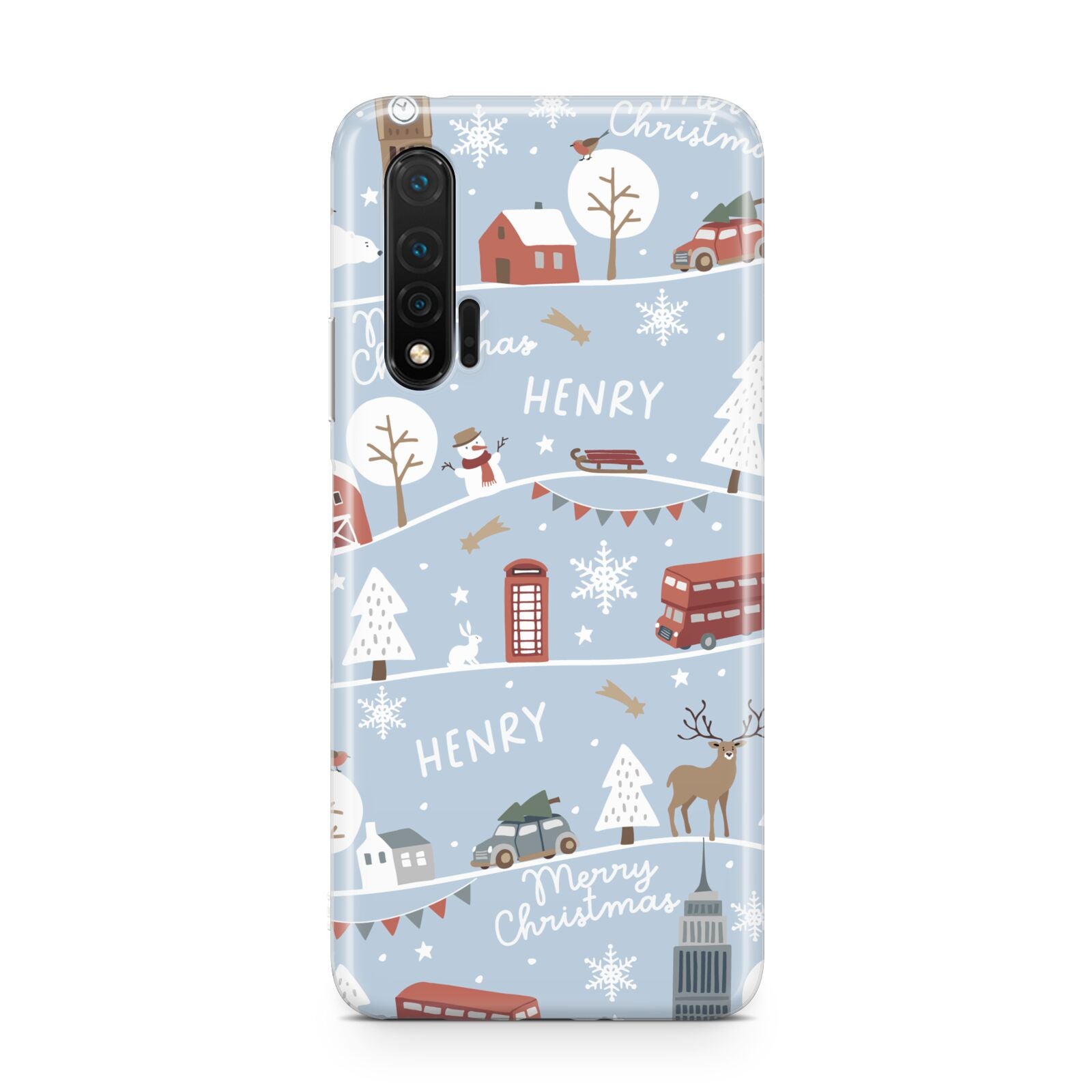 London Christmas Scene Personalised Huawei Nova 6 Phone Case