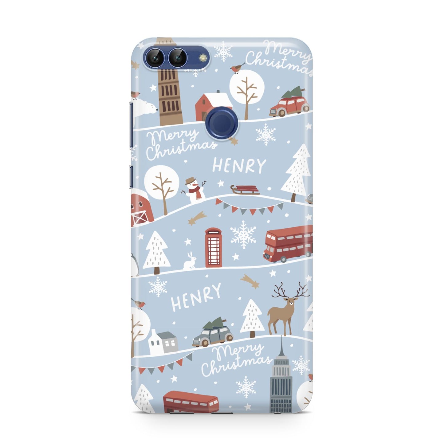 London Christmas Scene Personalised Huawei P Smart Case