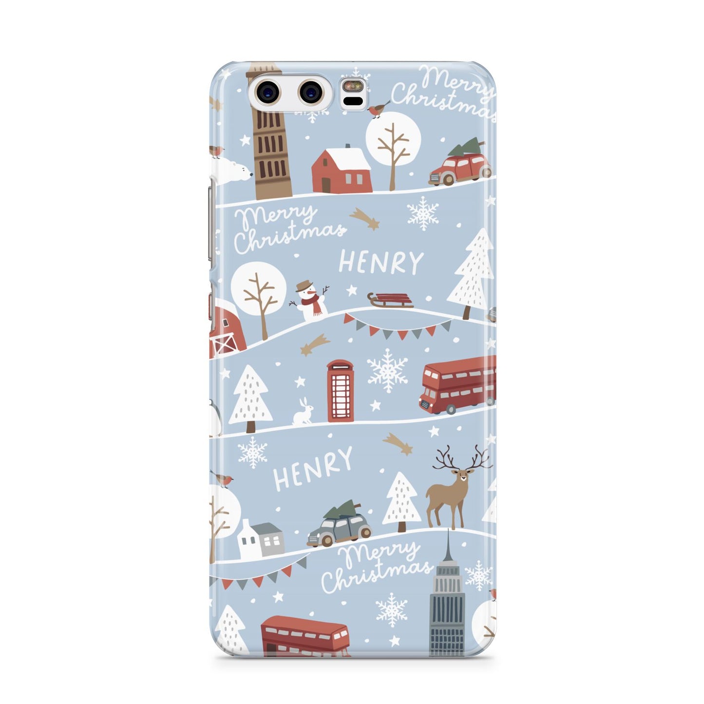 London Christmas Scene Personalised Huawei P10 Phone Case