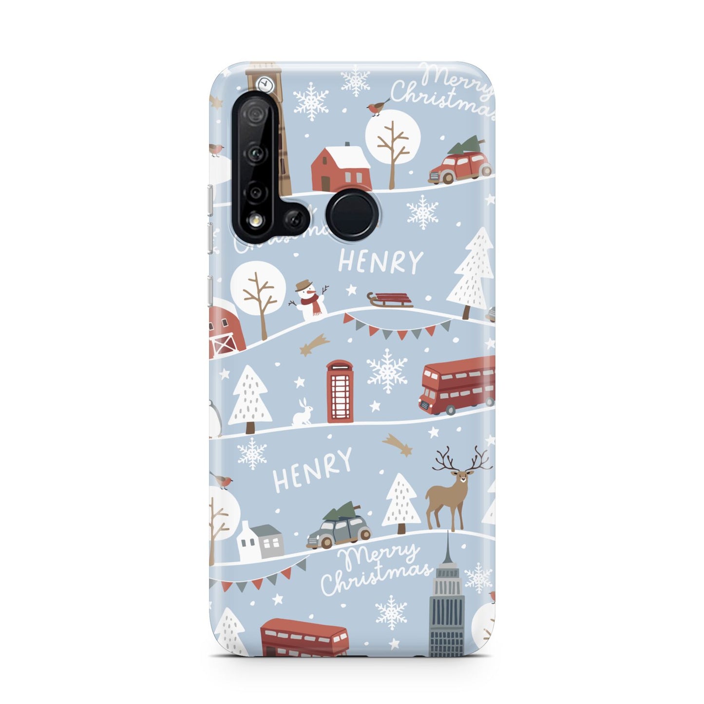 London Christmas Scene Personalised Huawei P20 Lite 5G Phone Case