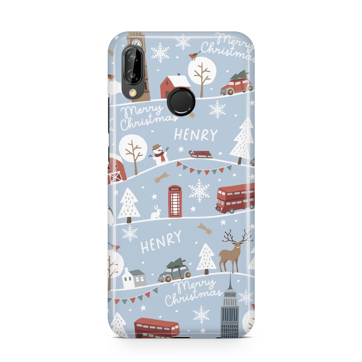 London Christmas Scene Personalised Huawei P20 Lite Phone Case