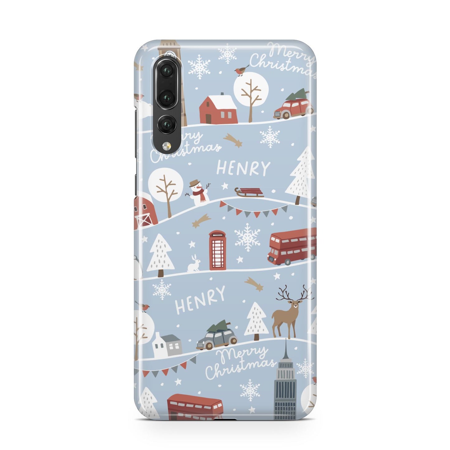 London Christmas Scene Personalised Huawei P20 Pro Phone Case