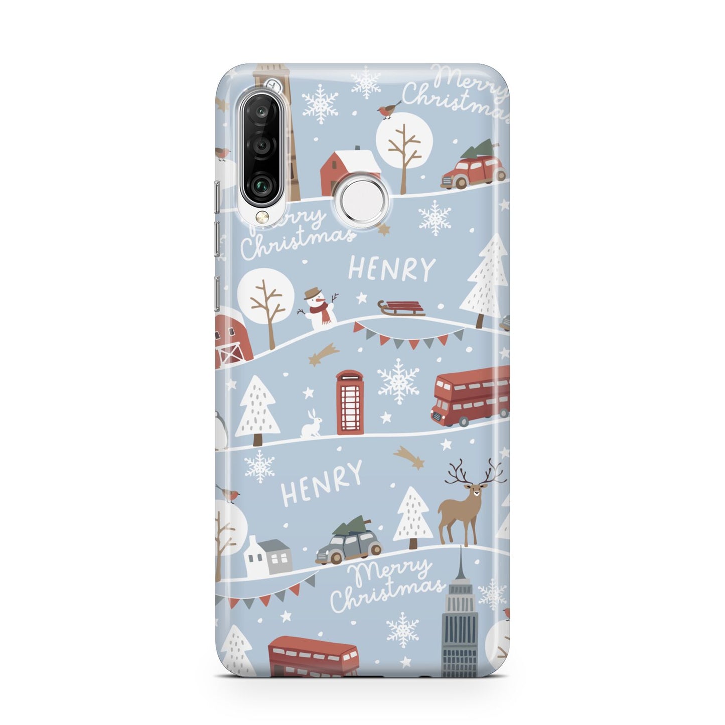 London Christmas Scene Personalised Huawei P30 Lite Phone Case