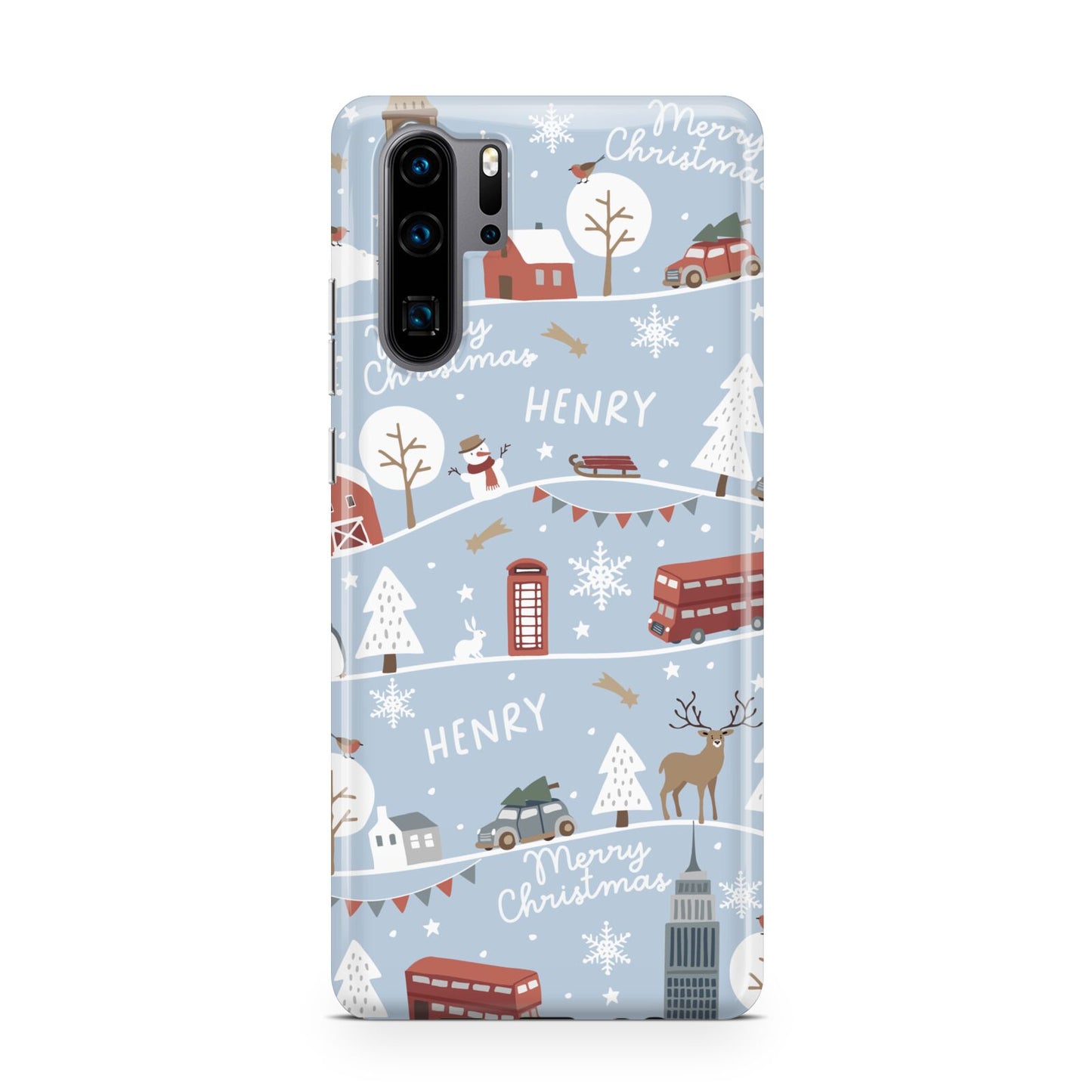 London Christmas Scene Personalised Huawei P30 Pro Phone Case