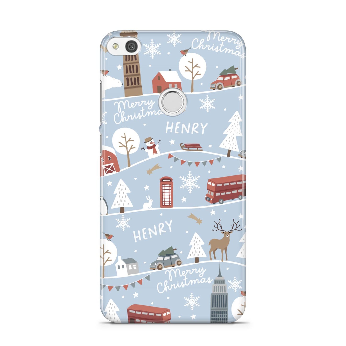 London Christmas Scene Personalised Huawei P8 Lite Case