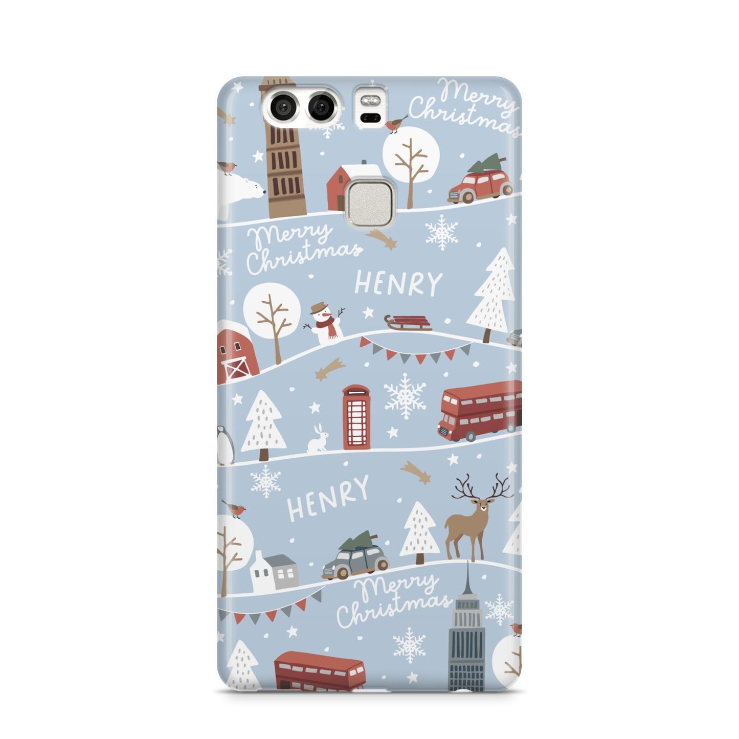 London Christmas Scene Personalised Huawei P9 Case