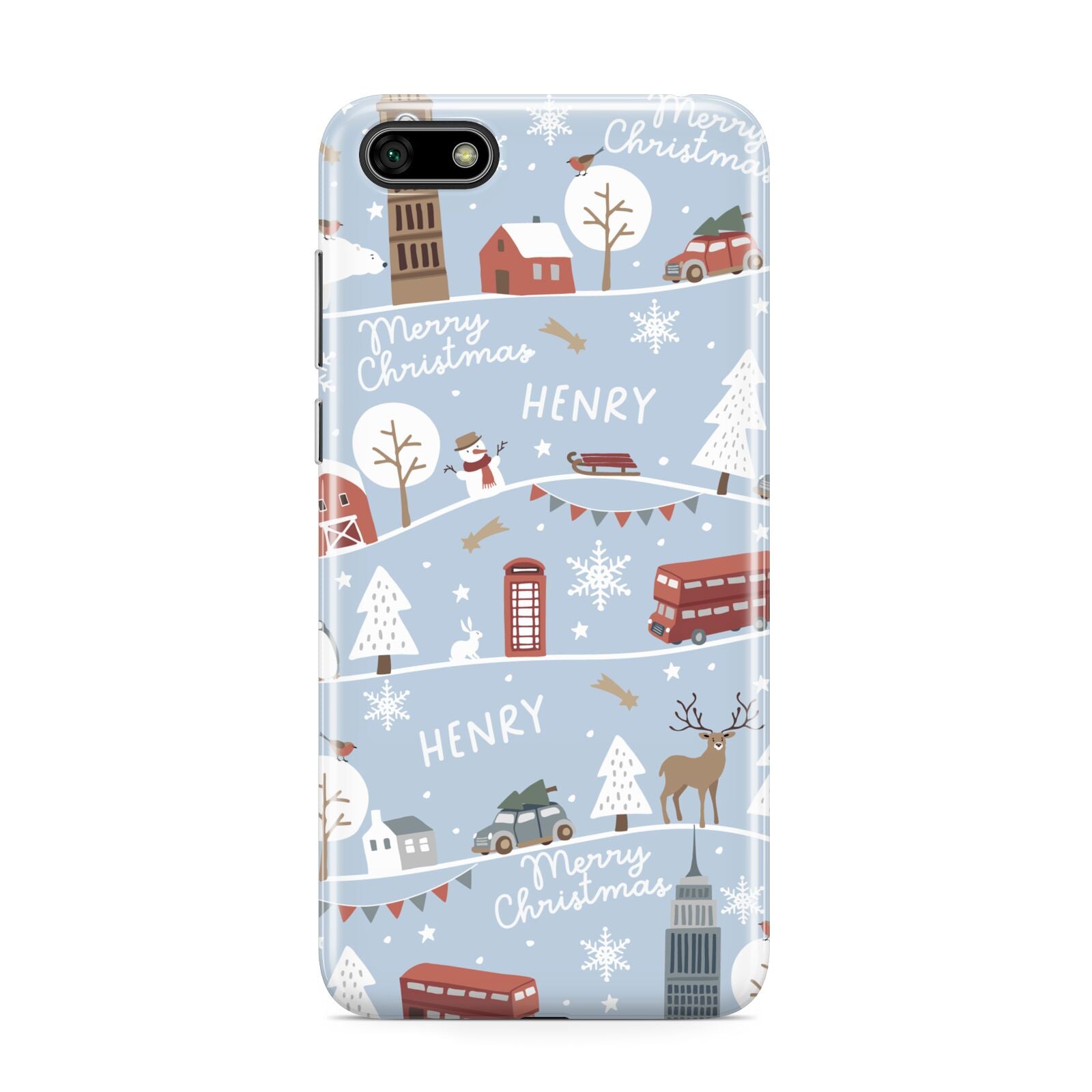 London Christmas Scene Personalised Huawei Y5 Prime 2018 Phone Case